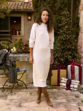 Frank & Eileen, ISABELLE Dress, Vintage White, Triple Fleece, Size Small